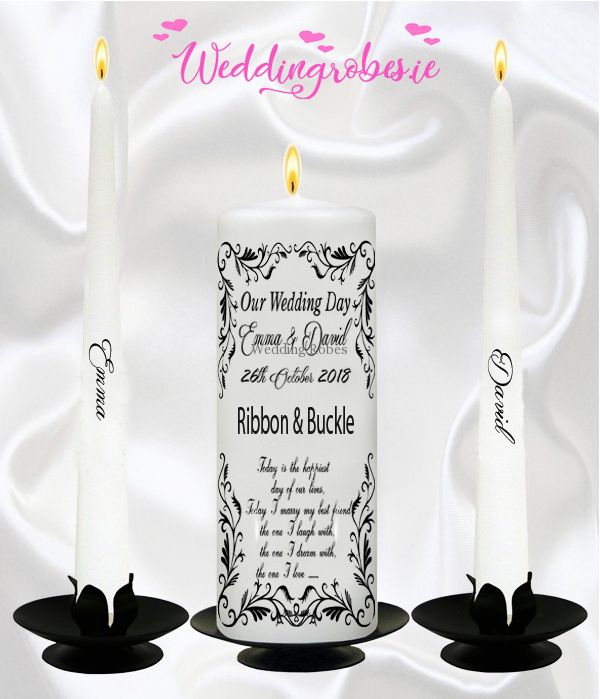 Wedding Unity Candle Set Personalised